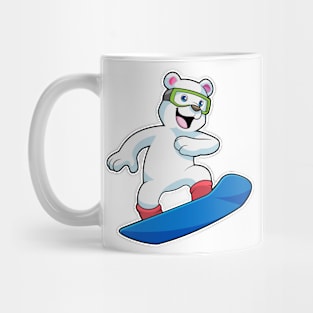 Polar bear as Snowboarder with Snowboard Mug